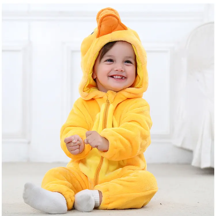 Cartoon Onesie Stitch Boys Pajamas Girls Cosplay Clothes Baby Romper Jumpsuit Children's Warm Cloth in Autumn Winter
