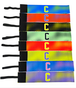 Brazalete de Capitán de Fútbol para Niños y Adultos con Cierre de Velcro, Negro/Amarillo, Fibra de Poliéster y Spandex - Product Image 4