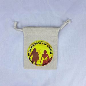 Eco-friendly Organic Cotton <b>Drawstring</b> Bag Natural Color Recyclable <b>Pouch</b> for Bracelets Watch Glasses Rings Dust-Proof Reusable - Product Image 3