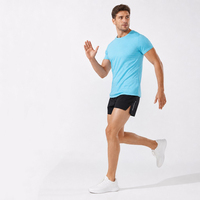 T-shirt de course ajusté à séchage rapide avec logo personnalisé, anti-transpiration, pour entraînement sportif, conception OEM ODM, impression de t-shirts