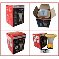 Système d'éclairage solaire LED portable à 360 degrés pour l'extérieur, double charge AC/solaire, indice de protection IP33, 3 niveaux de luminosité, chargeur de téléphone portable