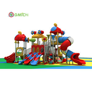 Divertido Parque Infantil Comunitario al Aire Libre con Tobogán para Niños, Zona de Juegos para Desarrollar Habilidades Sociales y Tiempos Felices - Product Image 2