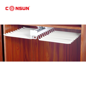 Factory Manufacture Top Mounted Double <strong>Wardrobe</strong> <strong>Rack</strong>, 10 Tubes Full Extension Bearing Pull Out Trousers Clothing Pants Hanger Ra - Product Image 1