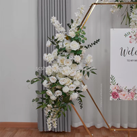 Professionelle Großhandels-Seidenrosen-Dekoration Luxuriöser Hochzeitsbühnen-Hintergrund Anpassbare Größe Dekorativ Robust