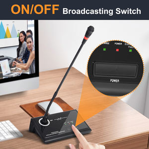 Micrófono de Conferencia Gooseneck WG1-2 con Receptor Recargable, Micrófono Inalámbrico UHF Dual para Conferencias, Precio de Fábrica - Product Image 4