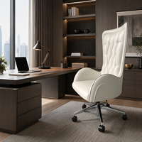 Chaise de bureau de direction de luxe à dossier haut, pivotante, avec dossier capitonné et roulettes, fournisseur d'usine
