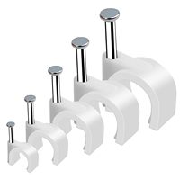 Vente en gros de clips de câble en plastique PE de type R de 8 mm, pince à fil plate pour montage mural, accessoires de câblage électrique, gestion des câbles