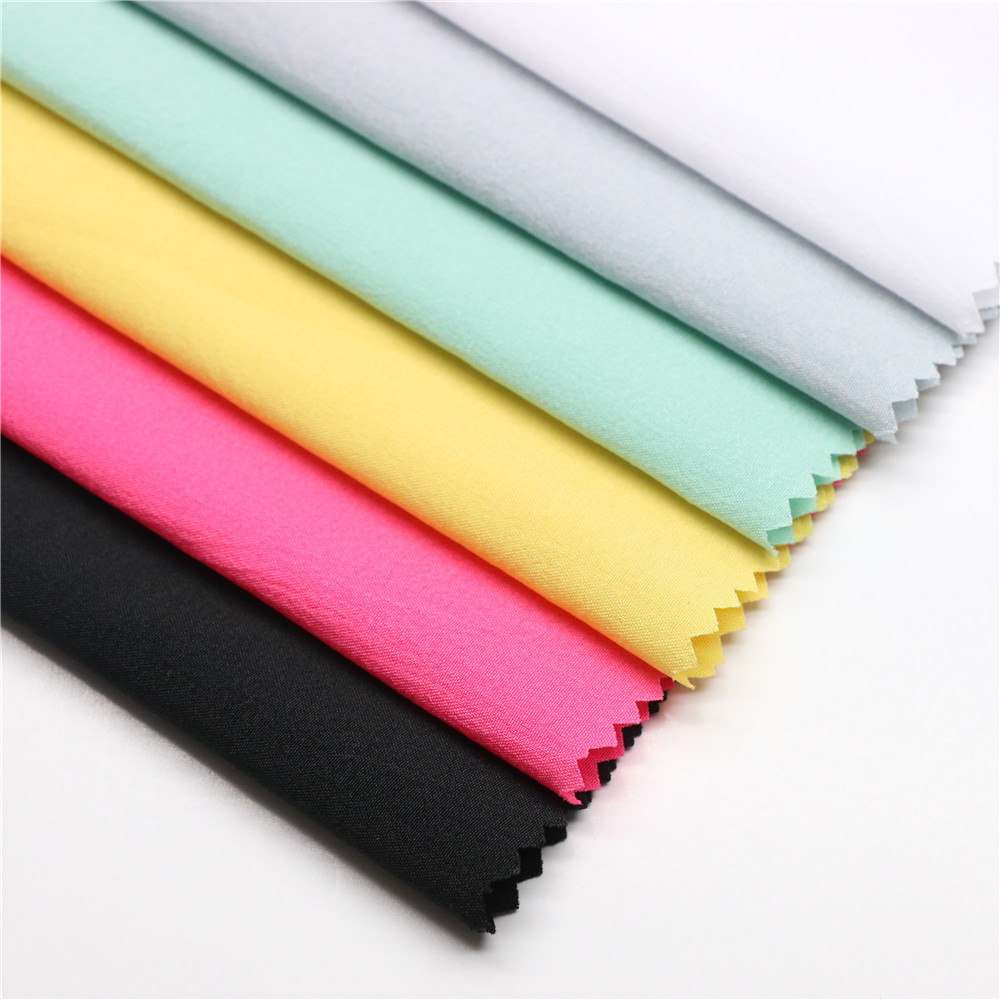 NO MOQ Colorful Woven In Stock 75d Spandex Super Soft Crush Fabric For Dress