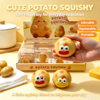Jouet anti-stress souple en forme de pomme de terre, jouet sensoriel à presser mignon en forme de pomme de terre de dessin animé avec des visages amusants