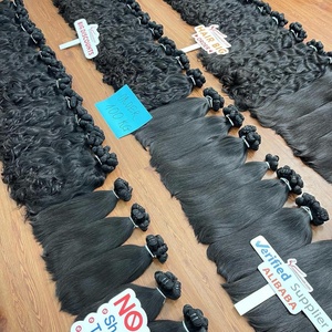 Cabello crudo extensión de cabello humano vietnamita de lujo máquina de color natural ondulado y recto cabello de doble trama - Product Image 2