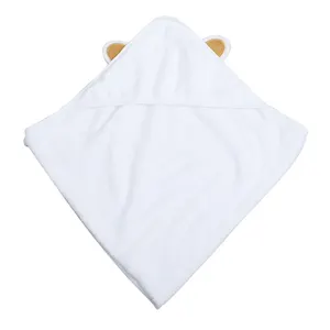 Factory Directly Supplier Bamboo Cotton Baby Hooded Towel With Animal Bath Washcloth Set Ultra Soft For Newborns Toddlers Gift
