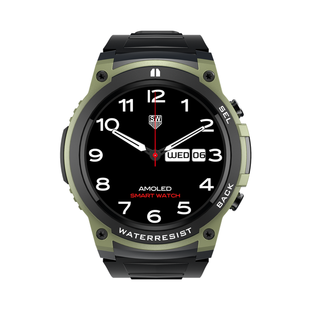 2024 Top Selling Premium Dual-color Sport Smartwatch DM55 with AI Voice Assistant Health Monitor AMOLED Display IP68 Waterproof