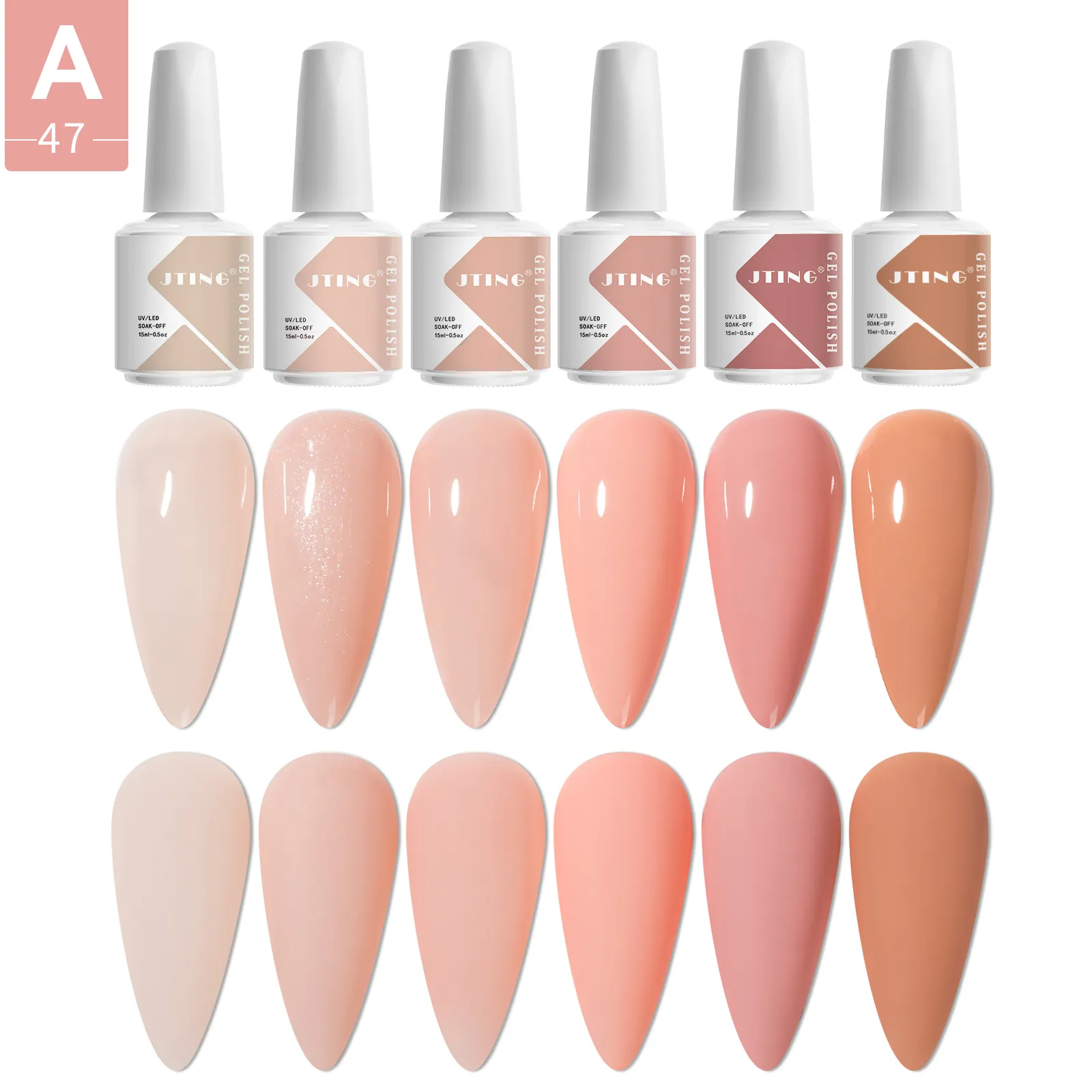 JTING china nails fornisce carte di colore gratuite all'ingrosso 6 colori smalto per unghie set OEM progetta il tuo smalto per unghie uv di marca