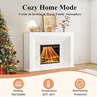 Cheminée électrique autoportante moderne avec support TV, tailles personnalisées, insert de 23 pouces, chauffage, télécommande, minuterie tactile