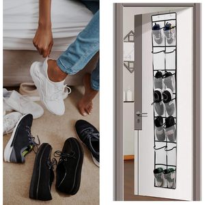 Over The Door Shoe Organizer 14 Mesh Pockets Hanging Rack For Closet Storage White 2 Pack - Product Image 6