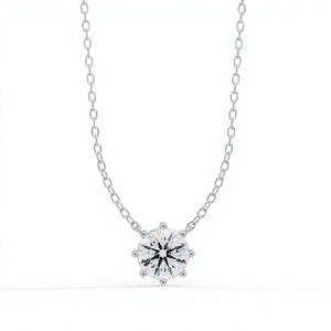 Collier pendentif solitaire en argent 925 Eternal Radiance avec diamant de laboratoire de 1 carat, certifié CVD HPHT IGI, bijoux fins pour femme, cadeau - Product Image 4