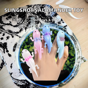 Muen Creative Slingshot Salamander Finger Catapult Toy TPR Fingertip Fun Puzzle Decompression Wall Fidget Dart for Infants - Product Image 2