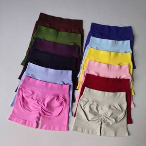 Shorts de sport pour femme OEM ODM Biker 4,5 pouces, très extensibles, durables, avec effet froncé aux fesses, sans couture, pour yoga - Product Image 5