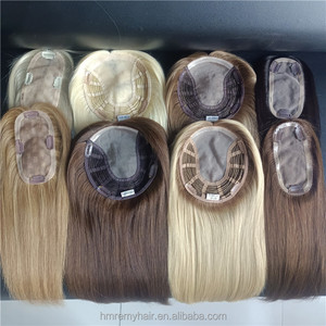 Trouver icône similaire Top qualité 6x7 7x9 soie Base Topper pour cheveux humains racine foncée faits saillants Blonde cheveux humains Topper pour les femmes - Product Image 3