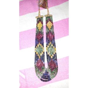 Collar de Perlas Redondas Facetadas de Zafiro Natural de 7 Hilos, Exclusivo y de Primera Calidad, de 3 mm a 4,5 mm, Certificado por Terceros - Product Image 3