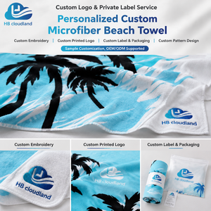Telo Mare Moderno in Microfibra Personalizzato Cloudland con Logo Stampato in Sublimazione, Ecologico, Riciclato, Anti-Sabbia, Asciugatura Rapida - Product Image 4