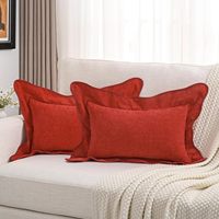 Housse de coussin de canapé lavable, écologique, couleur unie, bord festonné