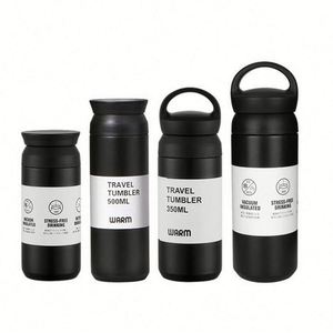 Bouteille d'eau isotherme à double paroi, gobelet de voyage pour café, tasse avec poignée, acier inoxydable, style japonais, 350/500 ml - Product Image 1