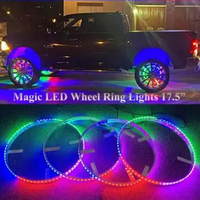 Anneau de roue lumière APP contrôle 15 pouces 17 pouces RVB tournant poursuite synchronisation vitesse musique pièces de voiture roue de voiture pneu lumière