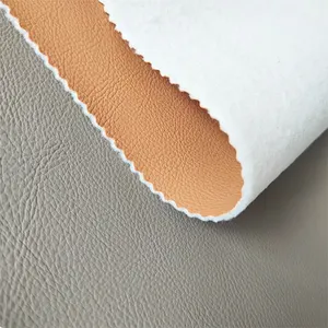China Factory Soft Lychee Leather Tela Para Custom Design 100% Polyester Sofa Leather Fabric