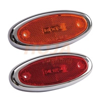 Feu de position LED ovale de 3,9 pouces avec lentille réfléchissante, feu de position latéral pour camion et remorque, SAE/DOT/FMVSS108/RoHS