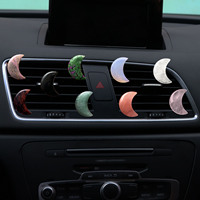 Bijou en Cristal Pierre de Lune Pince de Décoration pour Grille d'Aération de Voiture Gemme Épidote Obsidienne Cristal Porte-Bonheur Décorations d'Intérieur de Voiture