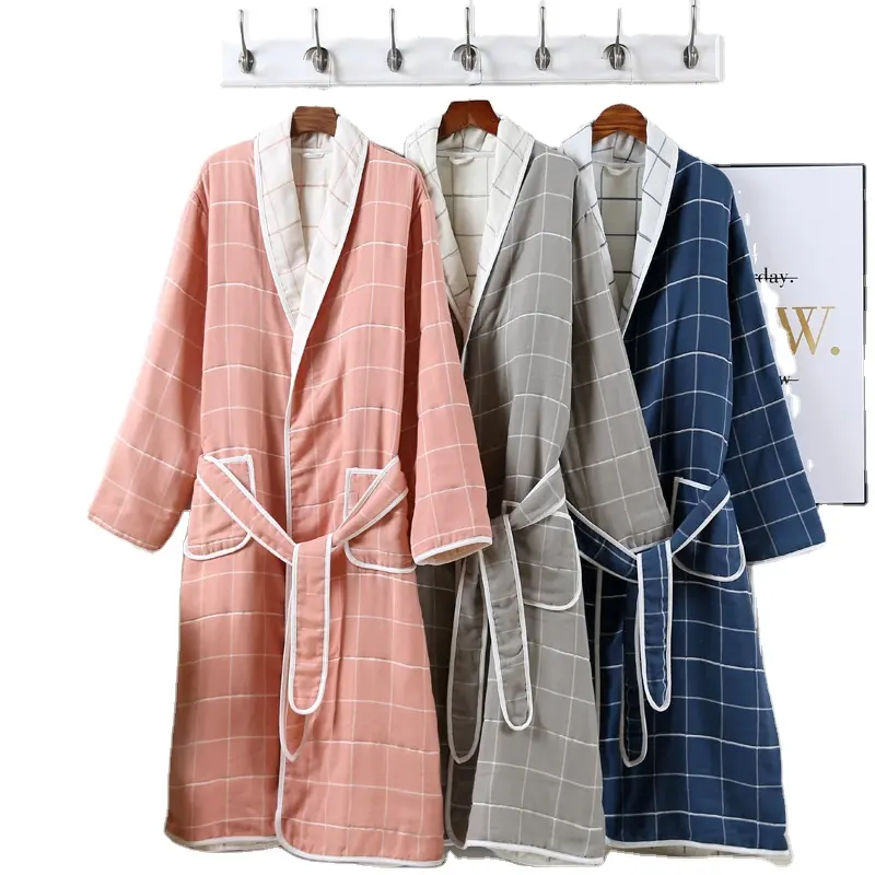 Großhandel Damen Handtuch Wrap Bademantel Custom Home Pyjamas Baumwolle Luxus Bade mäntel für Frauen Männer