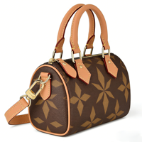 Sac Boston Mini Monogramme Tendance 2026 en Cuir PU avec Logo Personnalisé et Bandoulière Amovible pour la Mode Féminine – Vente en Gros