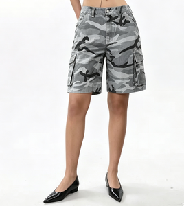 SOONREE Short en jean camouflage respirant pour <span class=keywords><strong>femme</strong></span>, <span class=keywords><strong>taille</strong></span> haute, style cargo, streetwear d'été, vente en gros OEM - Product Image 2