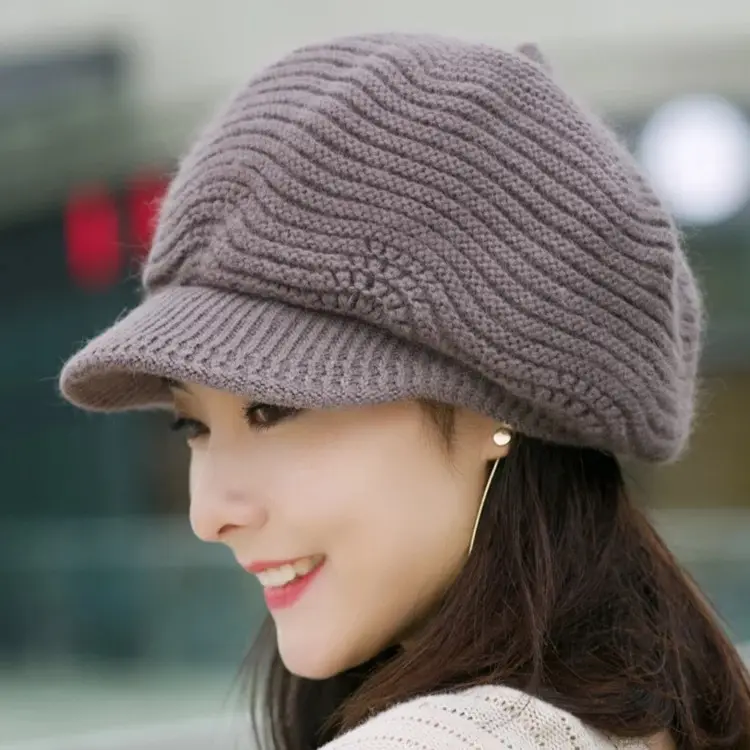 Gorra de estilo coreano para chicas, gorros de moda para mujeres y niñas, gorro sexy para mujer, sombrero de invierno