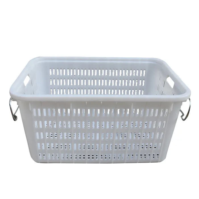 Eco-Friendly stacking plastic baskets with metal handle stacking plastic baskets plastic logistic crates