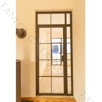 Portes françaises en fer Tanlong, extérieures, doubles, en métal, avec vitrage intérieur, en verre français