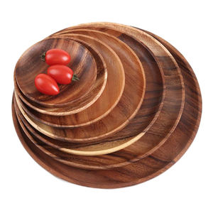 CNLF Natural Wooden Kitchenware Eco-Friendly Reusable Acacia <strong>Wood</strong> <strong>Plate</strong> Dinnerware Personalized Thick Food Serving Products - Product Image 1