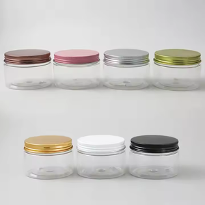 Vente en gros de pots cosmétiques ronds en PET noir de 100 ml, 120 ml, 150 ml, 200 ml, 250 ml, pot à crème en plastique transparent avec couvercle en plastique - Product Image 6