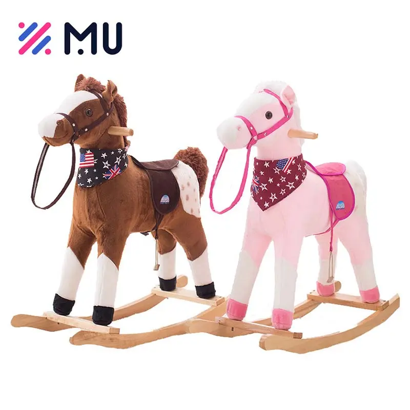 بيع بالجملة أزياء الأطفال حصان خشبي حيوان ركوب لعبة الروك للطفل