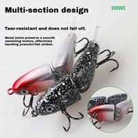 Leurre Minnow Coulant Lent Multi-Articulé 6 cm 6,5 g Leurre Dur avec Hameçons Triples