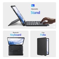 DUX DUCIS casing Tablet Samsung Galaxy Tab S8 + S7 + S7 FE, casing Tablet bahan kulit dengan Keyboard yang dapat dilepas