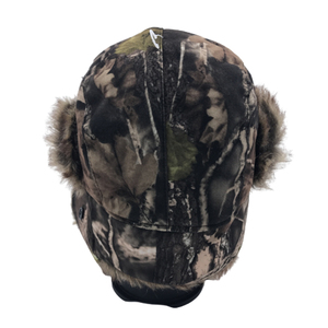 겨울 자수 로고와 2023 핫 세일 사용자 정의 위장 모피 트래퍼 모자 - Product Image 3