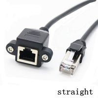 Cable RJ45 8P8C Macho a Hembra, Montaje en Panel con Tornillos, Cable de Extensión Ethernet LAN en Ángulo Recto o Izquierdo de 90 Grados, 0.3m 0.6m 1m