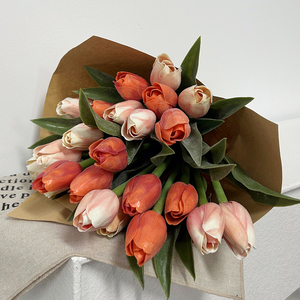 Tulipanes naranjas Flores artificiales Flores de imitación Tulipanes Flores Día DE LA MADRE Pascua Día de San Valentín Regalos Decoraciones de boda - Product Image 2