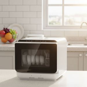 Lave-vaisselle de table électrique automatique avec 6 programmes de nettoyage, commande tactile, ventilateur d'eau 4,5 L, séchage PTC, matériau PP, lavage à 72 degrés - Product Image 2