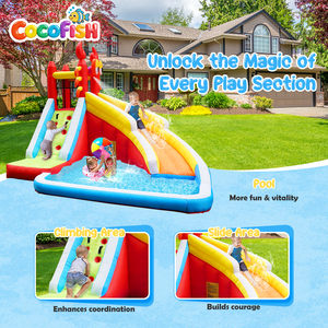 Château gonflable sur le thème des crabes Cocofish avec mur d'escalade et toboggan aquatique, château gonflable pour enfants, trampoline gonflable - Product Image 3