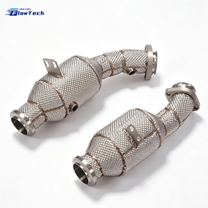 Downpipe de course FlowTech Performance SS304 avec bouclier thermique pour Mercedes AMG E43 W213 C43 W205 M276 3.0L V6 - Product Image 6