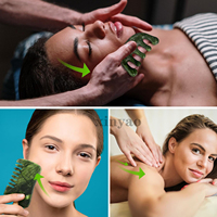 Peigne à cheveux en jade vert à dents larges pour massage du cuir chevelu, logo personnalisé, massage des méridiens par pression des doigts, outils de massage manuels