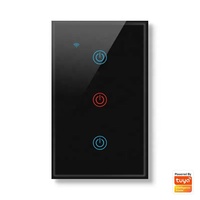 OEM/ODM para Interruptor de Luz Inteligente WiFi de 3 Ganglios, Panel Táctil de Vidrio Templado Duradero, Sin Neutro, Control Táctil de Pared Negro para EE. UU., Smart Life